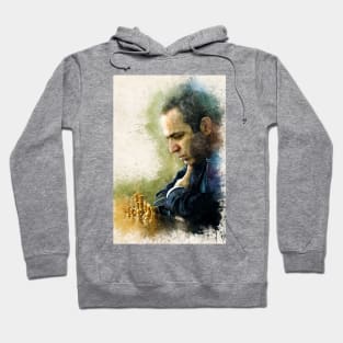 Garry Kasparov ✪ The Legend ✪  Aesthetic Watercolor Portrait of a chess master Hoodie